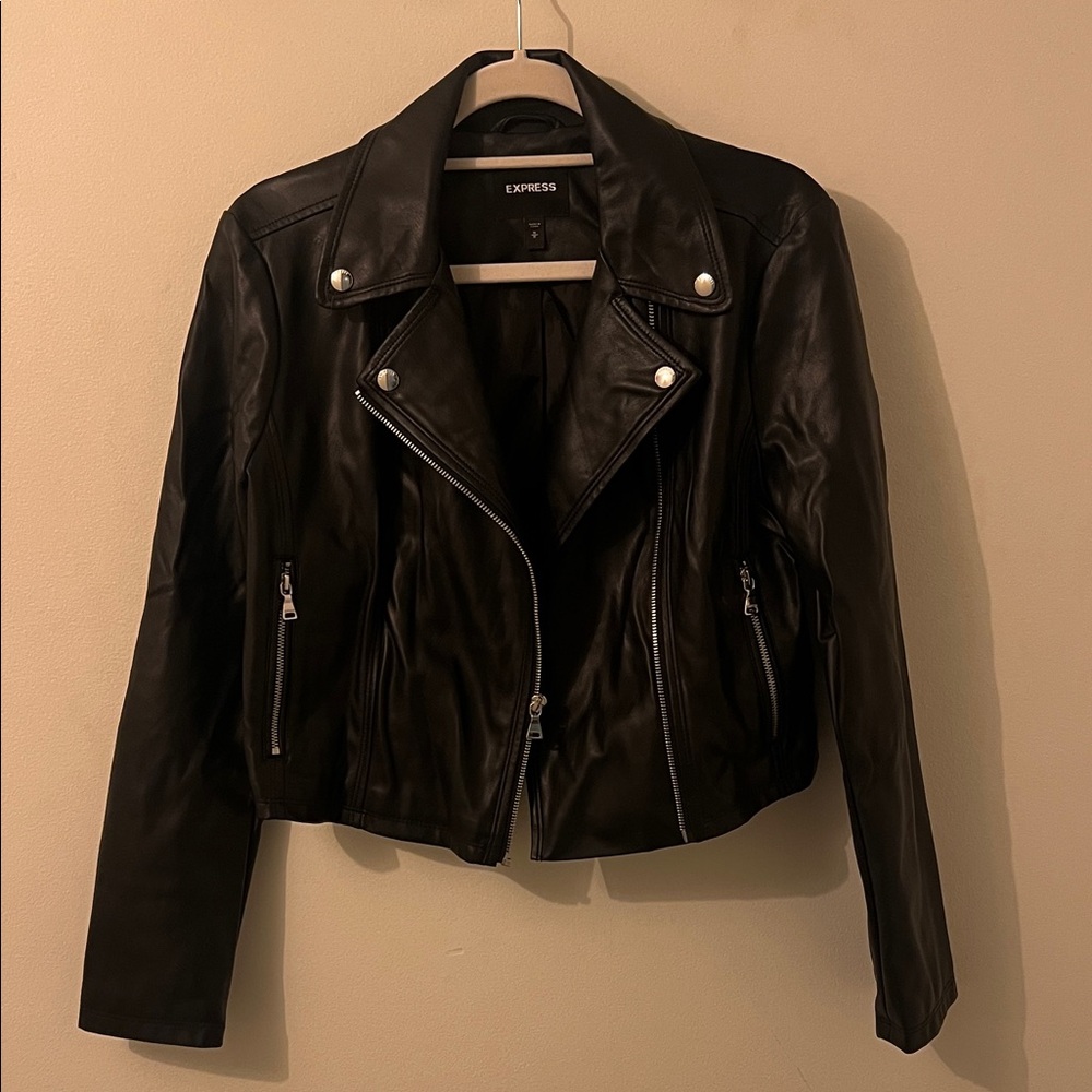 Express Women's Sleek Black Leather Jacket